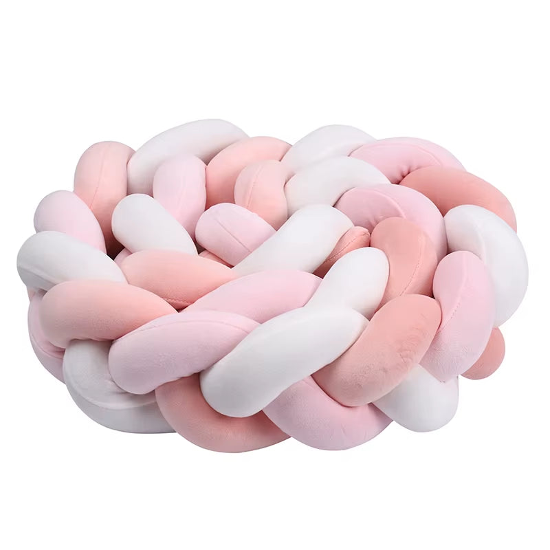 1-4M Baby Bed Bumper for Cribs Boy Girl Baby Bedside Protector Knotted Braided Cot Room Decor