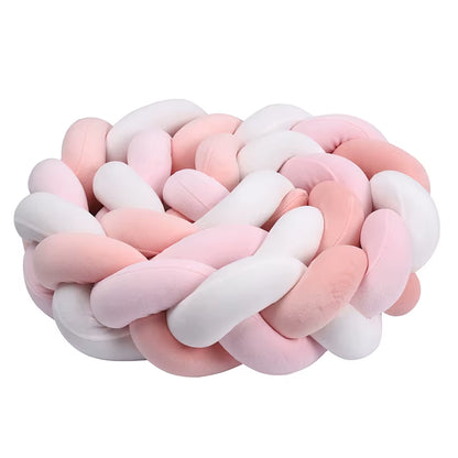 1-4M Baby Bed Bumper for Cribs Boy Girl Baby Bedside Protector Knotted Braided Cot Room Decor