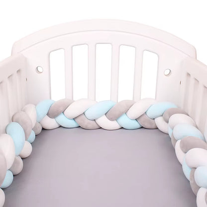 1-4M Baby Bed Bumper for Cribs Boy Girl Baby Bedside Protector Knotted Braided Cot Room Decor