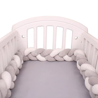 1-4M Baby Bed Bumper for Cribs Boy Girl Baby Bedside Protector Knotted Braided Cot Room Decor