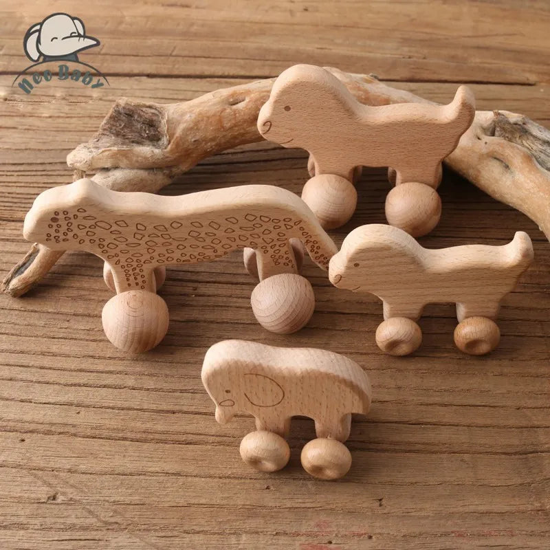 Wooden Child Block for Babies BPA Free Organic Beech Animal Shape Baby Toy Car Montessori Toys Brain Game Handmade Crafts Gifts