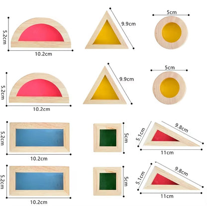 Rainbow Stack Acrylic Block Kid Montessori Wooden Toy Colorful Learning Educational Construction Building Toys Set for Ages 2+
