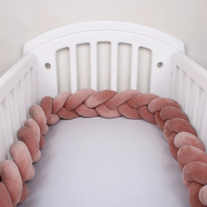 1-4M Baby Bed Bumper for Cribs Boy Girl Baby Bedside Protector Knotted Braided Cot Room Decor