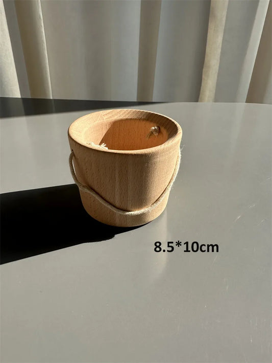 Kids Montessori Wood Toys Wooden Eggs Unpaint Sensory Kitchen Bowl Teapot Cups Toaster Baguette Early Learning Gift