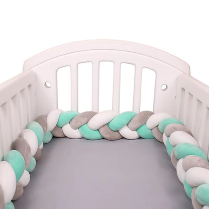 1-4M Baby Bed Bumper for Cribs Boy Girl Baby Bedside Protector Knotted Braided Cot Room Decor