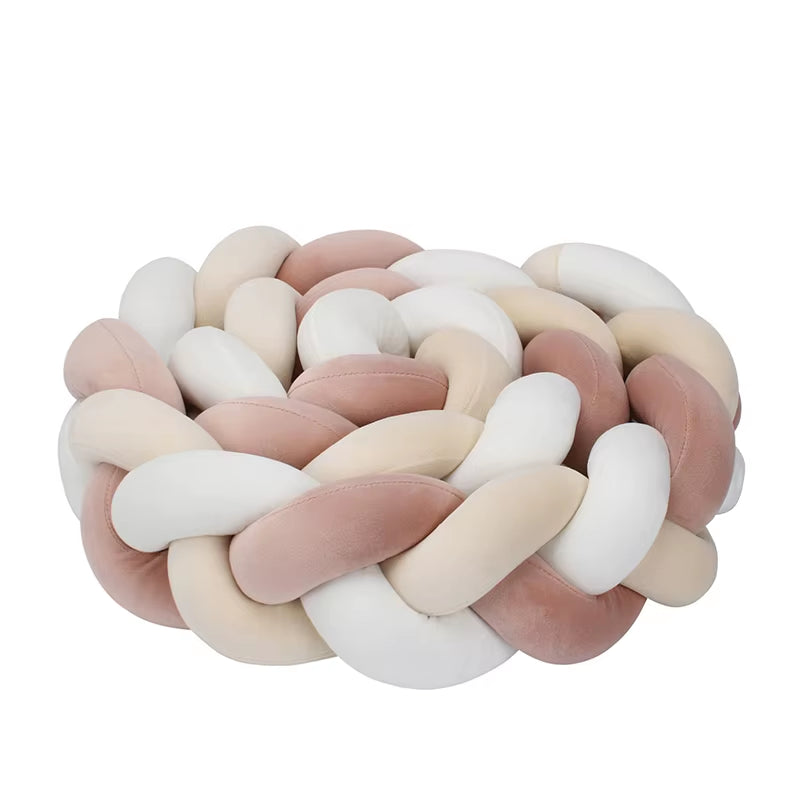 1-4M Baby Bed Bumper for Cribs Boy Girl Baby Bedside Protector Knotted Braided Cot Room Decor