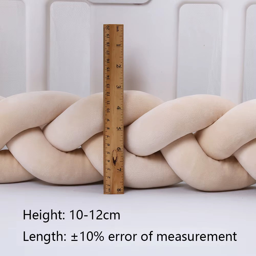 1-4M Baby Bed Bumper for Cribs Boy Girl Baby Bedside Protector Knotted Braided Cot Room Decor