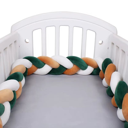 1-4M Baby Bed Bumper for Cribs Boy Girl Baby Bedside Protector Knotted Braided Cot Room Decor
