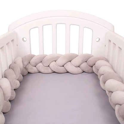 1-4M Baby Bed Bumper for Cribs Boy Girl Baby Bedside Protector Knotted Braided Cot Room Decor