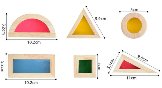 Rainbow Stack Acrylic Block Kid Montessori Wooden Toy Colorful Learning Educational Construction Building Toys Set for Ages 2+