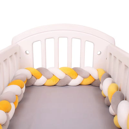 1-4M Baby Bed Bumper for Cribs Boy Girl Baby Bedside Protector Knotted Braided Cot Room Decor