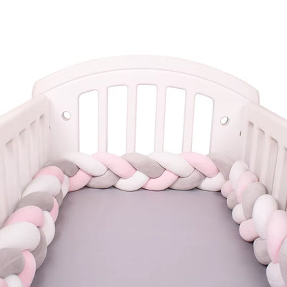 1-4M Baby Bed Bumper for Cribs Boy Girl Baby Bedside Protector Knotted Braided Cot Room Decor