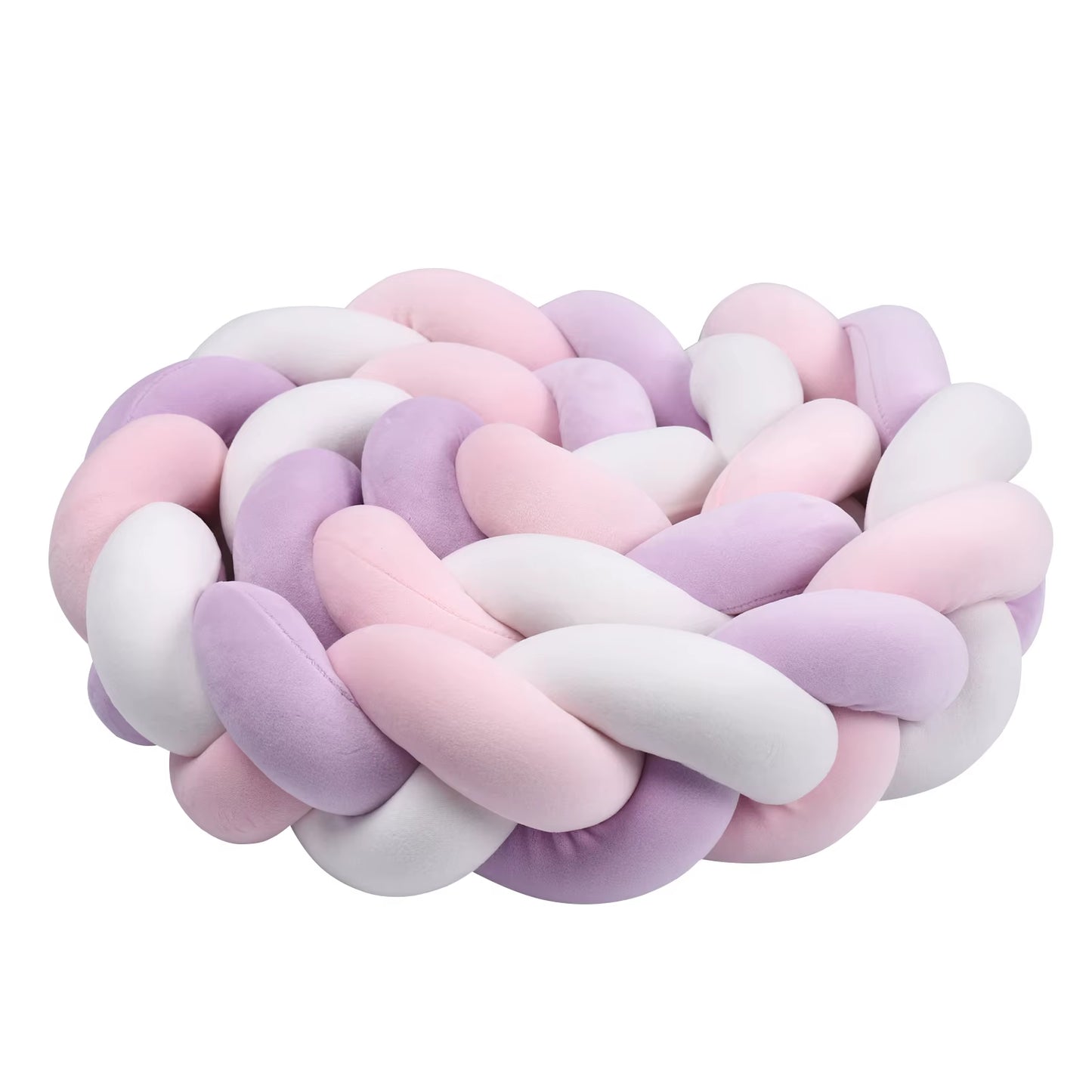 1-4M Baby Bed Bumper for Cribs Boy Girl Baby Bedside Protector Knotted Braided Cot Room Decor