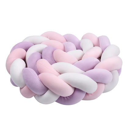 1-4M Baby Bed Bumper for Cribs Boy Girl Baby Bedside Protector Knotted Braided Cot Room Decor