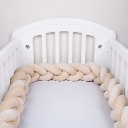 1-4M Baby Bed Bumper for Cribs Boy Girl Baby Bedside Protector Knotted Braided Cot Room Decor