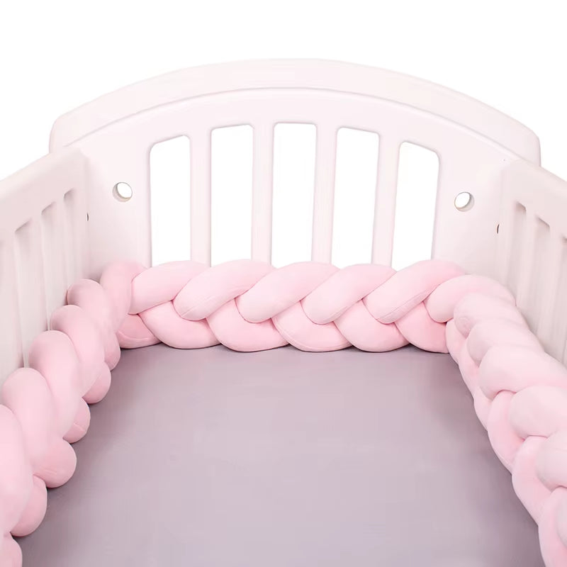 1-4M Baby Bed Bumper for Cribs Boy Girl Baby Bedside Protector Knotted Braided Cot Room Decor
