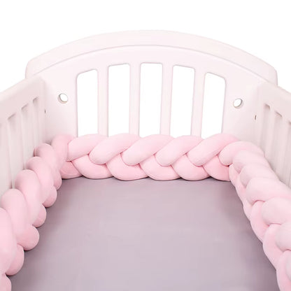 1-4M Baby Bed Bumper for Cribs Boy Girl Baby Bedside Protector Knotted Braided Cot Room Decor
