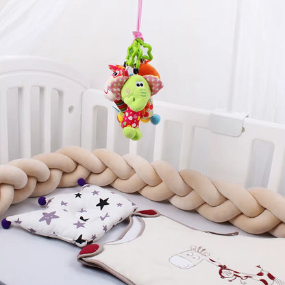 1-4M Baby Bed Bumper for Cribs Boy Girl Baby Bedside Protector Knotted Braided Cot Room Decor