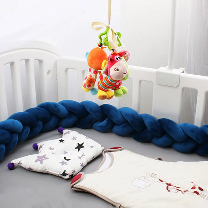 1-4M Baby Bed Bumper for Cribs Boy Girl Baby Bedside Protector Knotted Braided Cot Room Decor