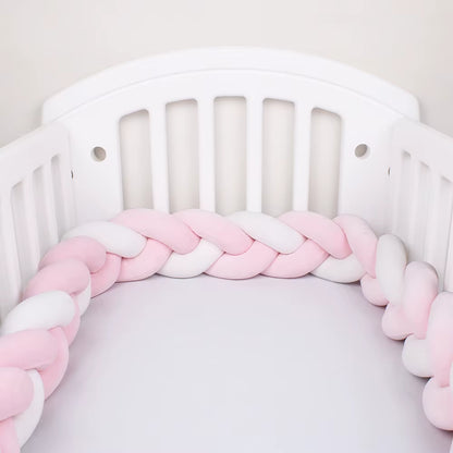 1-4M Baby Bed Bumper for Cribs Boy Girl Baby Bedside Protector Knotted Braided Cot Room Decor