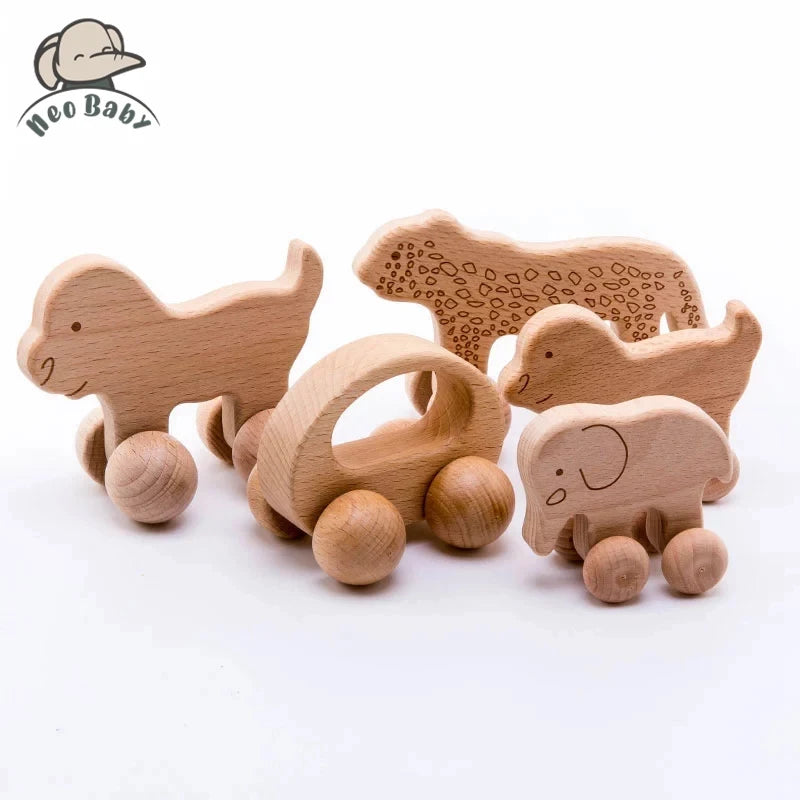 Wooden Child Block for Babies BPA Free Organic Beech Animal Shape Baby Toy Car Montessori Toys Brain Game Handmade Crafts Gifts