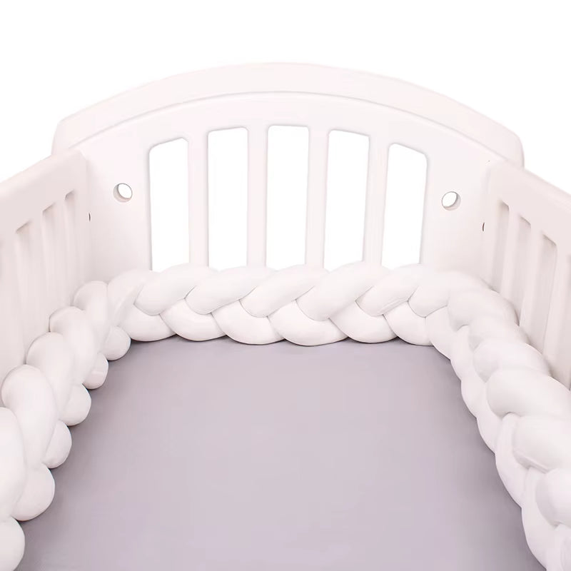 1-4M Baby Bed Bumper for Cribs Boy Girl Baby Bedside Protector Knotted Braided Cot Room Decor