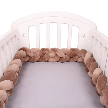 1-4M Baby Bed Bumper for Cribs Boy Girl Baby Bedside Protector Knotted Braided Cot Room Decor
