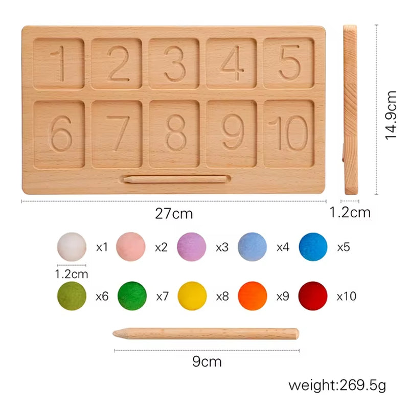 Montessori Tracing Board Wooden Toy for Girls Boy Double Sided Uppercase & Lowercase Letters Number Educational Game Toy Product