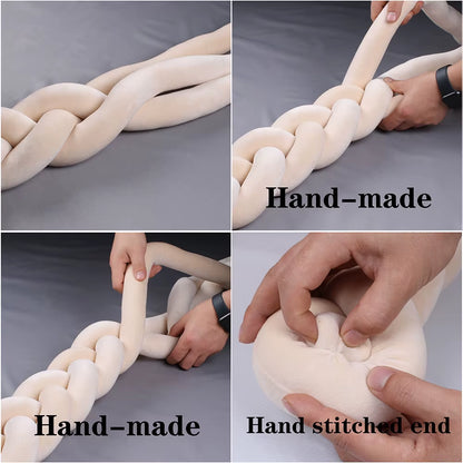 1-4M Baby Bed Bumper for Cribs Boy Girl Baby Bedside Protector Knotted Braided Cot Room Decor